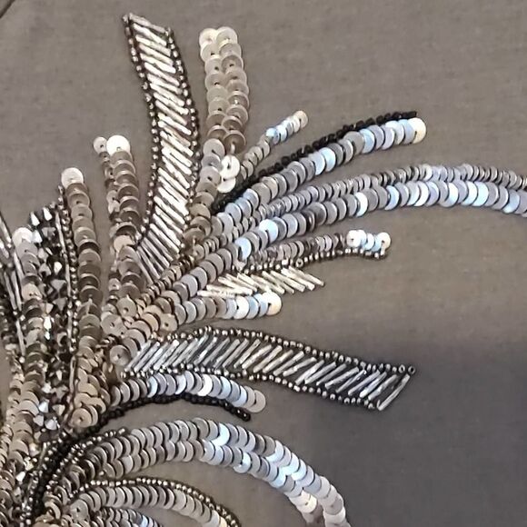 Jay Ahr Beaded Sequin Applique Long Sleeve Dress XS - Picture 10 of 10